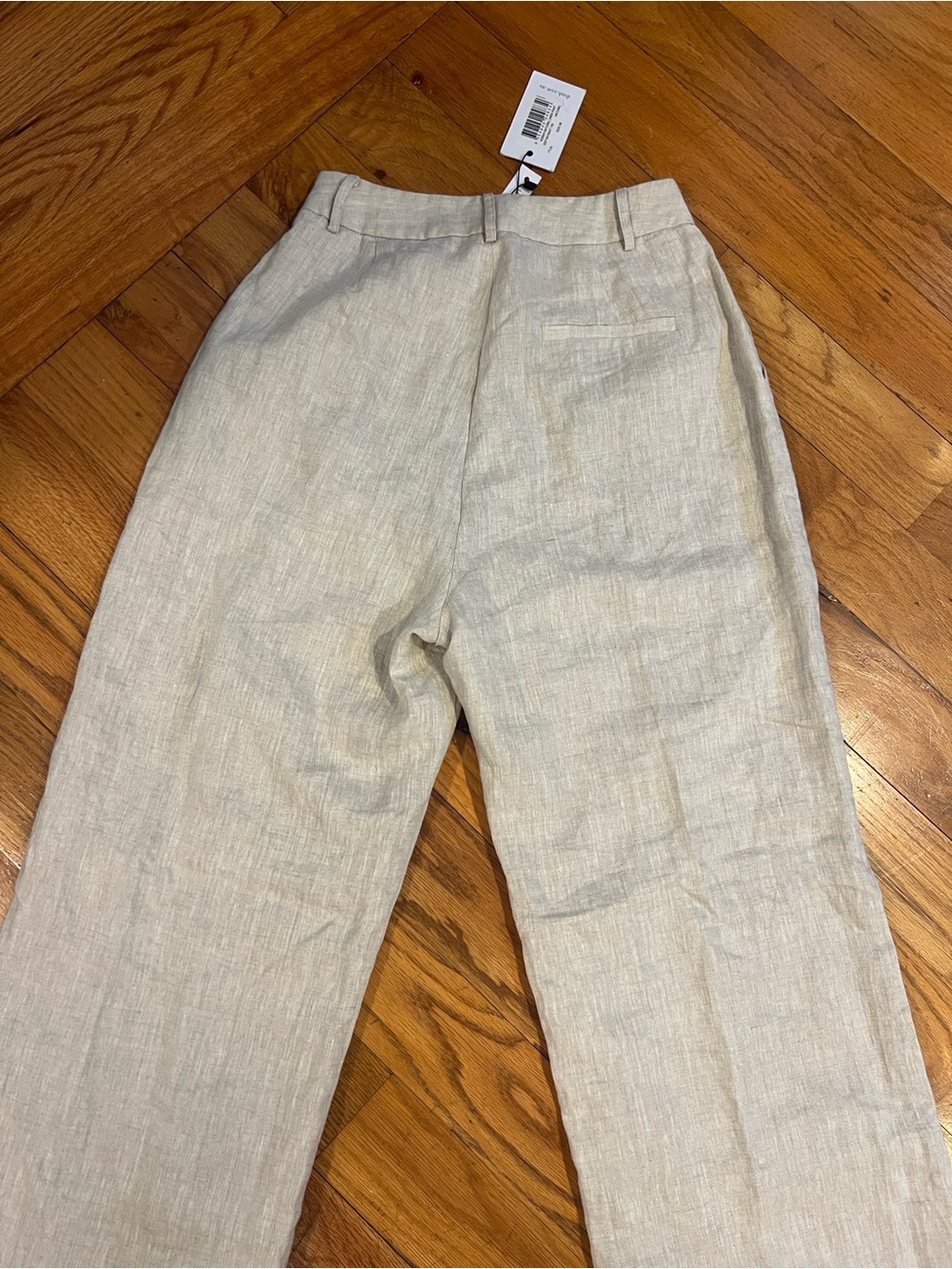 NWT DISSH Oatmeal Linen Pleated Wide Leg Trouser Resort Coastal Pants Size XS - Picture 8 of 13